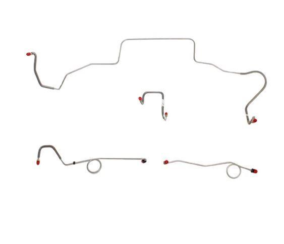 BLH111OM - 70 Mopar B-Body, Hemi, Power Disc Brakes, Right Front to Fender then Rises 4.5" Above Bell housing then routes UNDER Frame Rail, 8 3/4 Axle; Complete Brake Line and Hose Kit; Steel - SSTubes