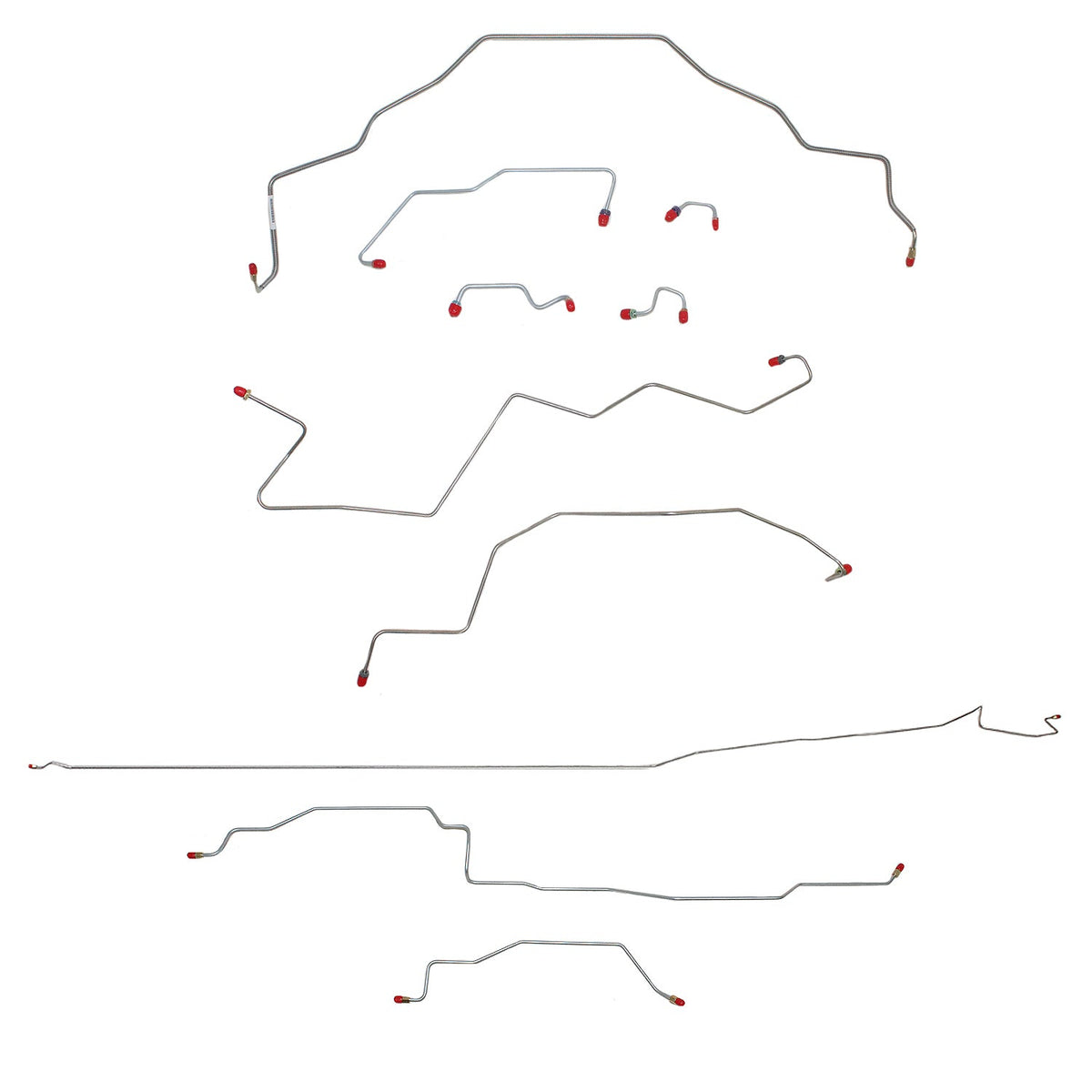 CBK0022OM- 95-97 Dodge Ram 1500, 2wd, AWABS, Reg Cab/Long Bed Brake Line Kit; Steel - SSTubes