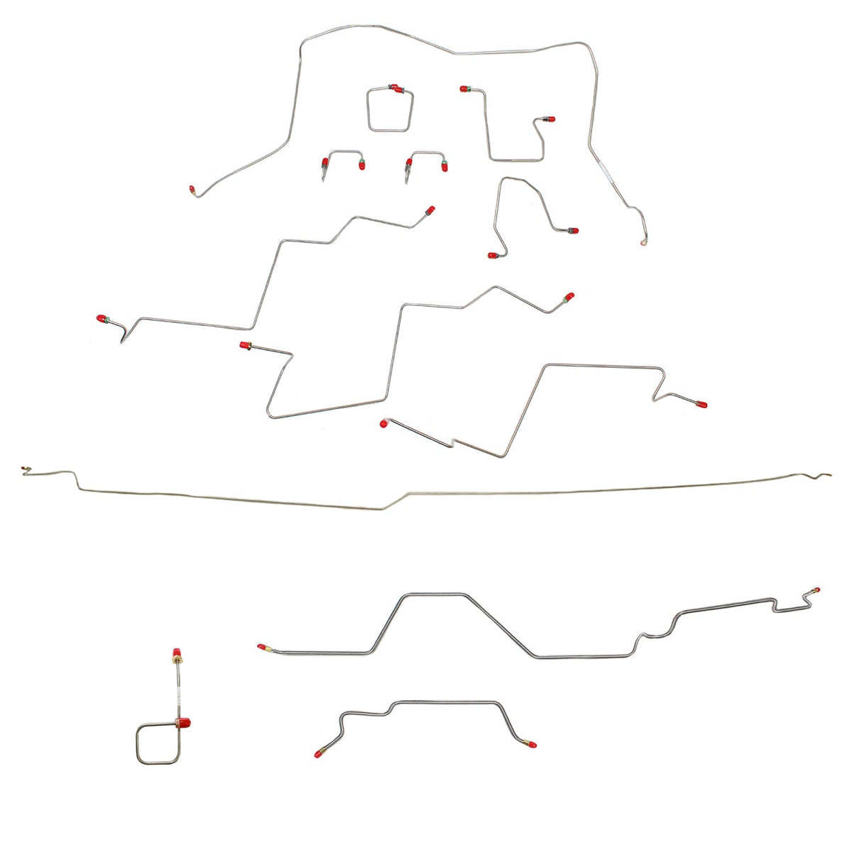 CBK0025OM - 98-01 Dodge Ram 2500 2wd, AWABS, Quad Cab/Long Bed, Automatic; Complete Brake Line Kit; Steel - SSTubes
