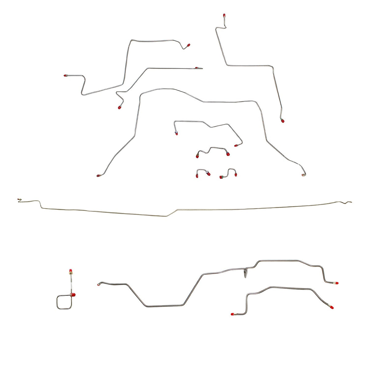 CBK0044SS - 95-97 Dodge Ram 2500, 4wd, AWABS, Ext Cab/Long Bed, Manual; Complete Brake Line Kit; Stainless - SSTubes