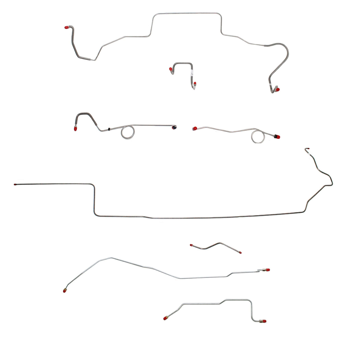 CBK0643OM - 1967 MOPAR B-body w/ Standard Disc, Right Front Over Frame Straight Across Firewall, Dana Axle; Complete Brake Line Kit; Steel