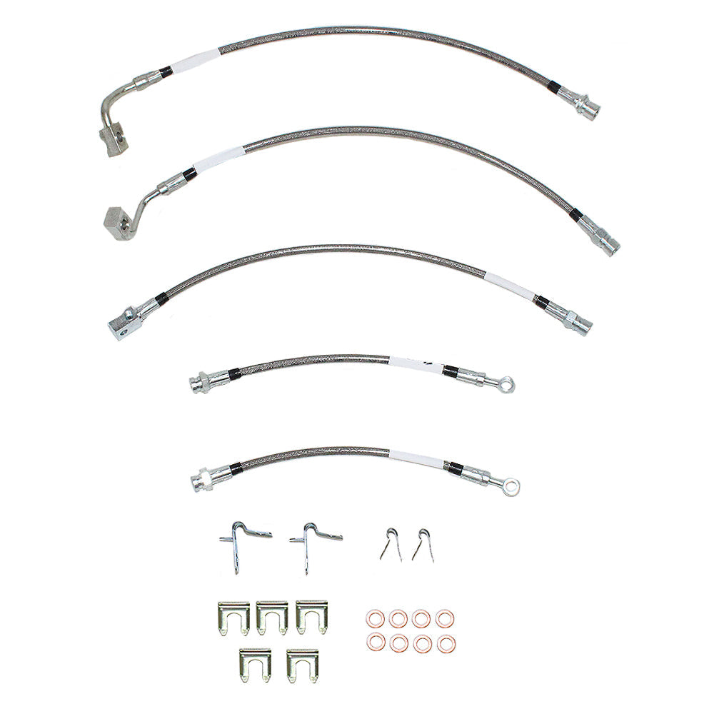 HSK0056OM - 01-05 GM S-Series 4wd with 4 Wheel Disc Brakes; Complete Brake Hose Kit; Rubber