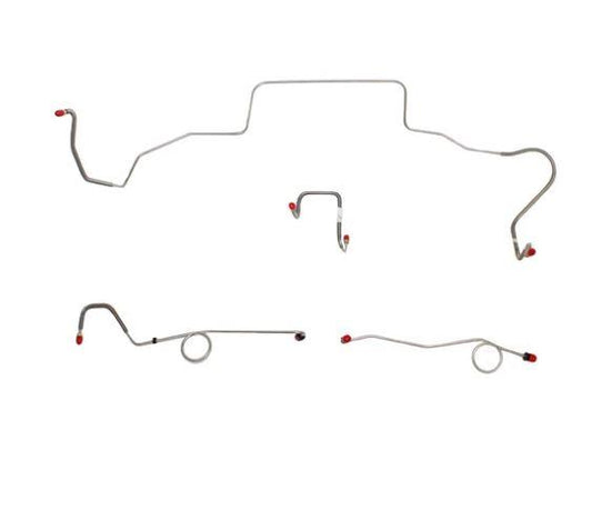 BLH102OM - 67 Mopar B-Body, Standard Drum Brakes, Right Front to Fender then Rises 4.5" Above Bell housing then routes UNDER Frame Rail, 8 3/4 Axle; Complete Brake Line and Hose Kit; Steel - SSTubes