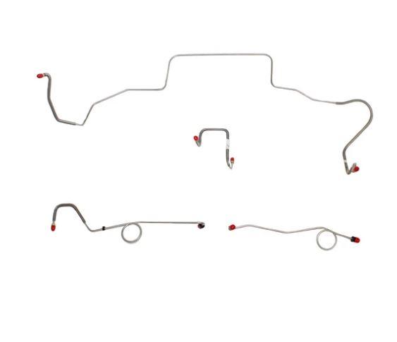 BLH103SS - 67 Mopar B-Body, Power Drum Brakes, Right Front Clips under Column then rises 4.5" Above Bell housing, 8 3/4 Axle; Complete Brake Line and Hose Kit; Stainless - SSTubes