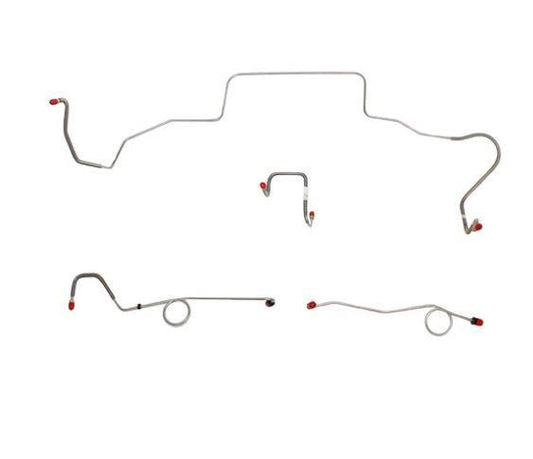 BLH104SS - 69-70 Mopar B-Body, Power Disc Brakes, Right Ported Master Cylinder, Right Front to Fender then Rises 4.5" Above Bell housing then routes UNDER Frame Rail, 8 3/4 Axle; Complete Brake Line and Hose Kit; Stainless - SSTubes