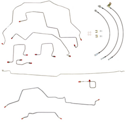BLH89- 98-01 Ram 3500 4wd, Dually, Rear Drum, AWABS, Reg Cab/Long Bed; Complete Brake Line & Hose Kit; Stainless - SSTubes