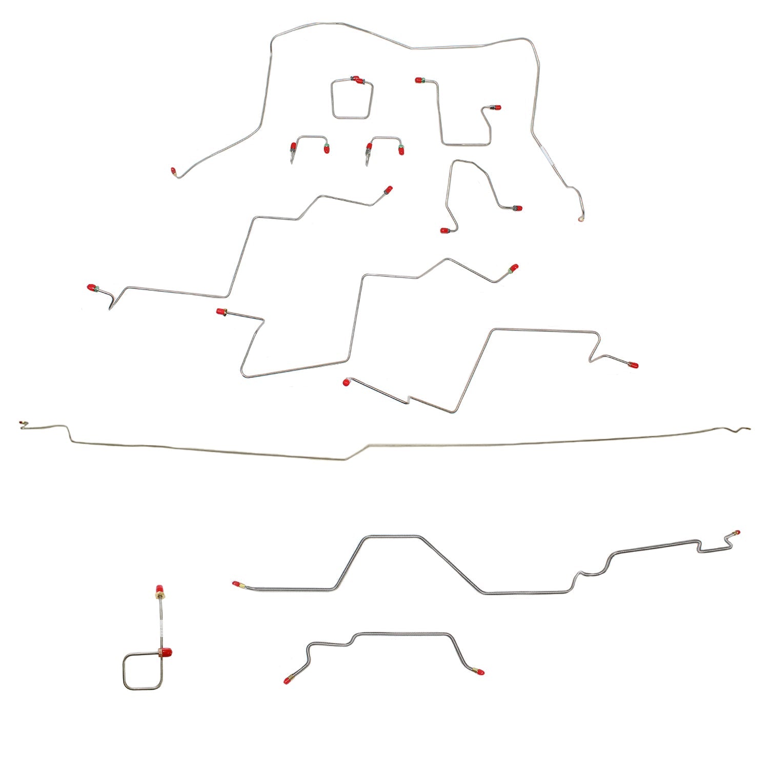 CBK0025OM - 98-01 Dodge Ram 2500 2wd, AWABS, Quad Cab/Long Bed, Automatic; Complete Brake Line Kit; Steel - SSTubes