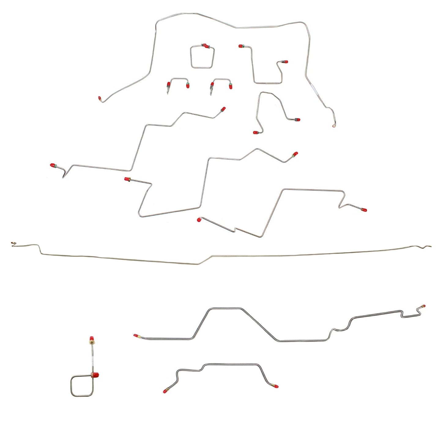 CBK0025SS - 98-01 Dodge Ram 2500 2wd, AWABS, Quad Cab/Long Bed, Automatic; Complete Brake Line Kit; Stainless - SSTubes