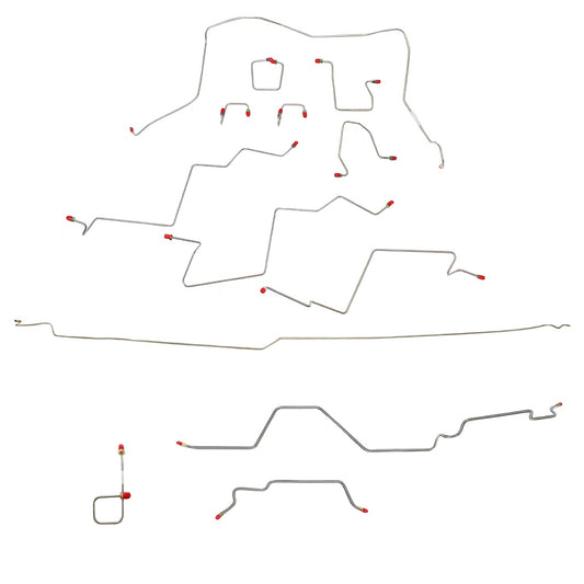 CBK0025SS - 98-01 Dodge Ram 2500 2wd, AWABS, Quad Cab/Long Bed, Automatic; Complete Brake Line Kit; Stainless - SSTubes