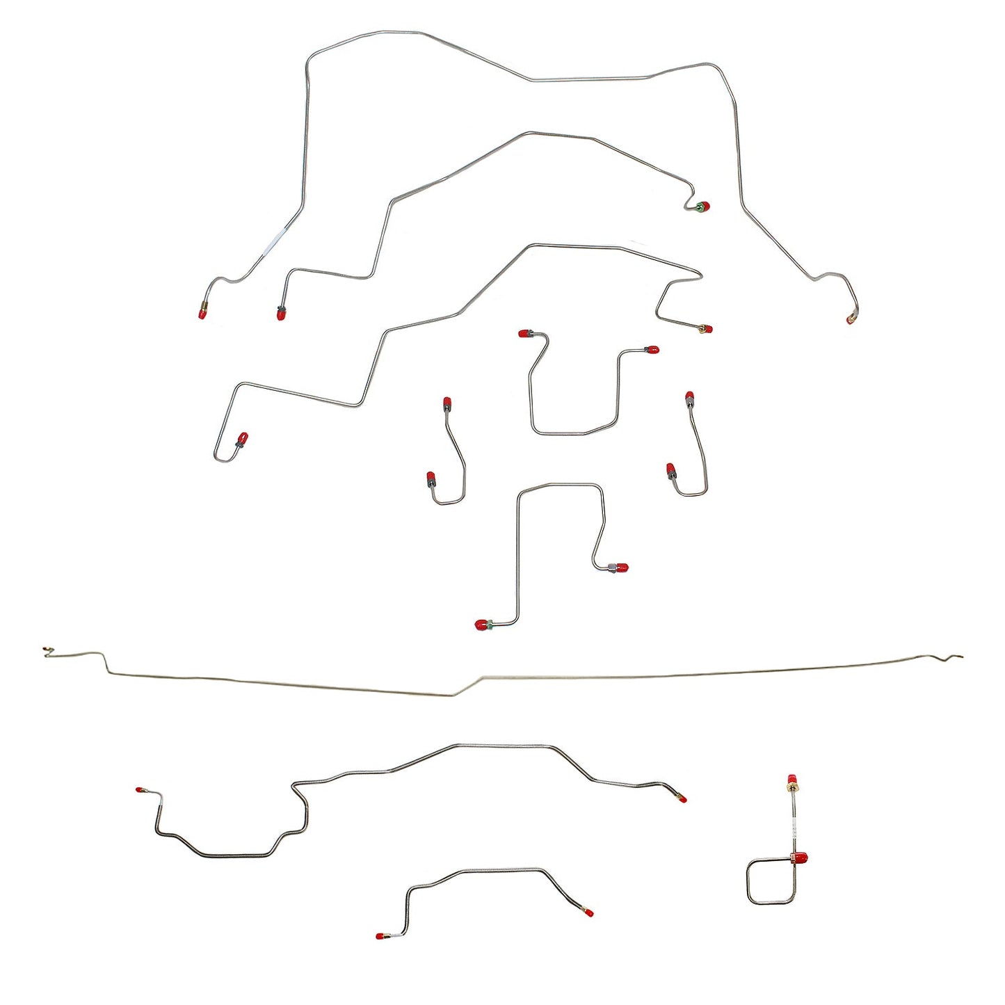 CBK0040SS - 98-01 Dodge Ram 3500, 4wd, RWABS, Ext Cab/Long Bed, Dually; Complete Brake Line Kit; Stainless - SSTubes