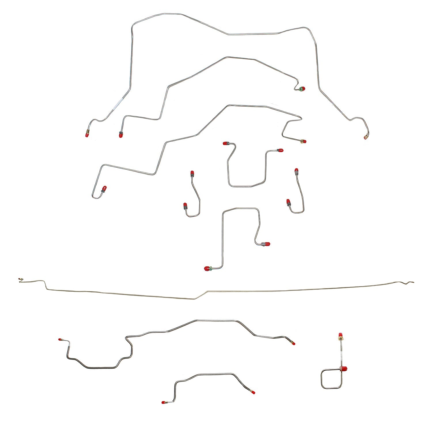 CBK0040SS - 98-01 Dodge Ram 3500, 4wd, RWABS, Ext Cab/Long Bed, Dually; Complete Brake Line Kit; Stainless - SSTubes