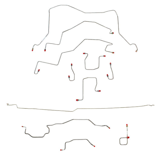 CBK0040SS - 98-01 Dodge Ram 3500, 4wd, RWABS, Ext Cab/Long Bed, Dually; Complete Brake Line Kit; Stainless - SSTubes