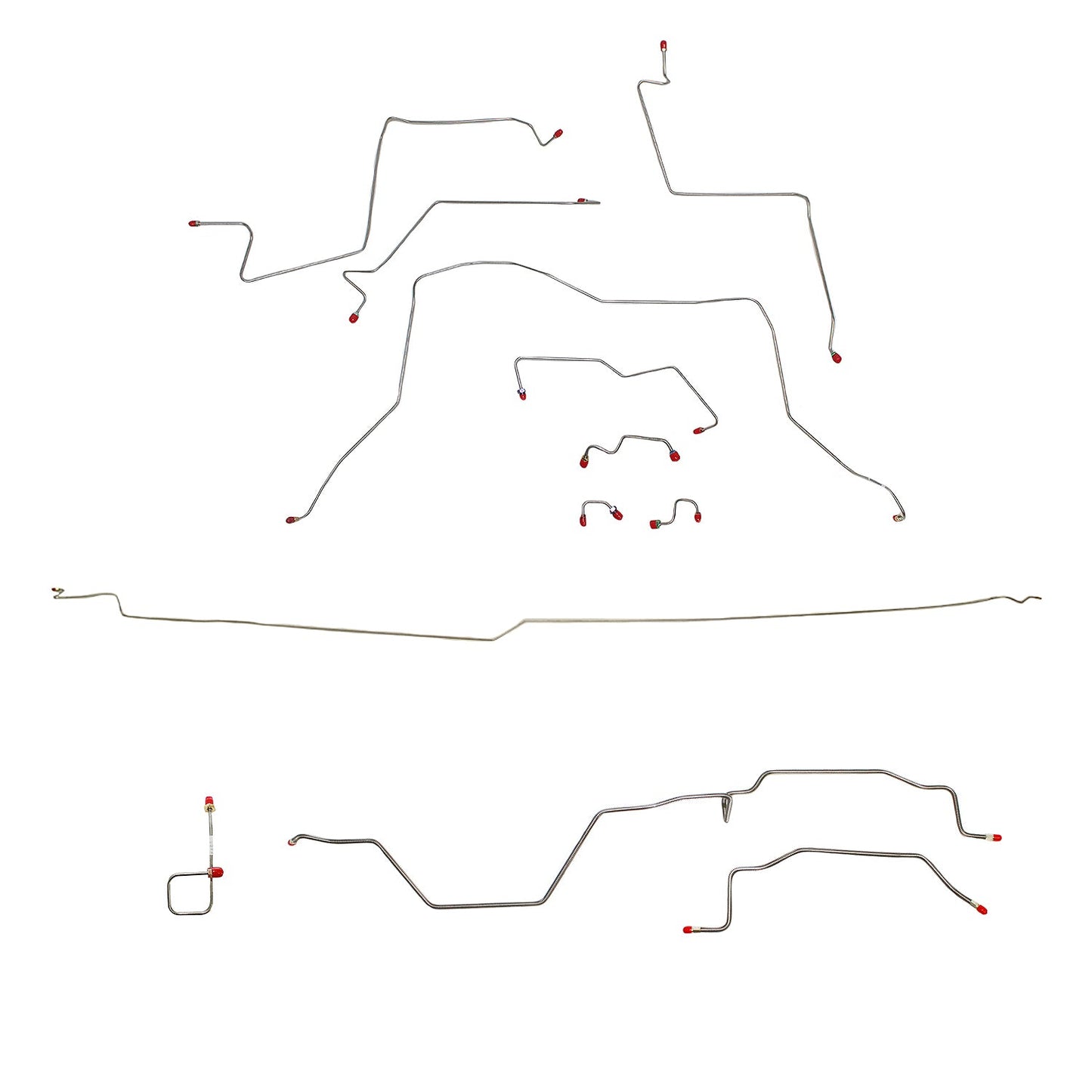 CBK0044SS - 95-97 Dodge Ram 2500, 4wd, AWABS, Ext Cab/Long Bed, Manual; Complete Brake Line Kit; Stainless - SSTubes