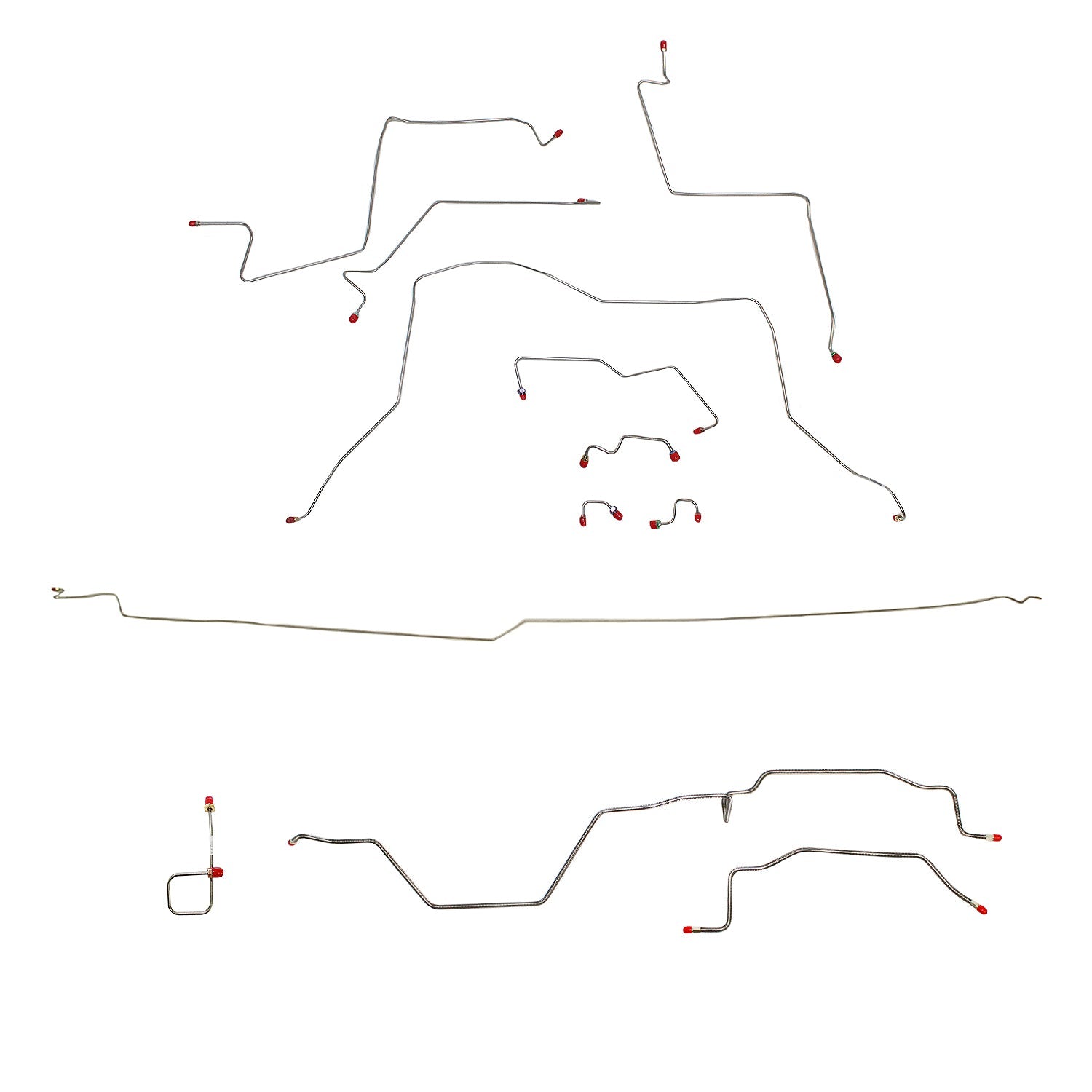 CBK0044SS - 95-97 Dodge Ram 2500, 4wd, AWABS, Ext Cab/Long Bed, Manual; Complete Brake Line Kit; Stainless - SSTubes