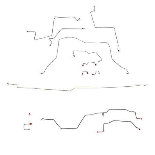 CBK0044SS - 95-97 Dodge Ram 2500, 4wd, AWABS, Ext Cab/Long Bed, Manual; Complete Brake Line Kit; Stainless - SSTubes