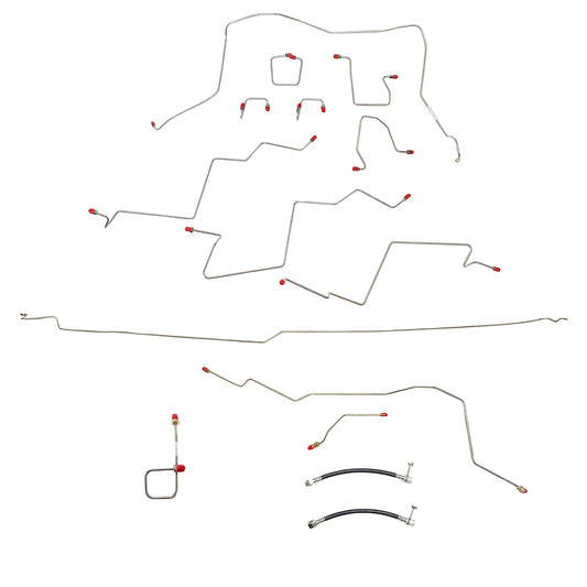 CBK0051OM - 01-02 Dodge Ram 3500 4wd, AWABS, Quad Cab/Long Bed, Disc; Complete Brake Line Kit; Steel - SSTubes