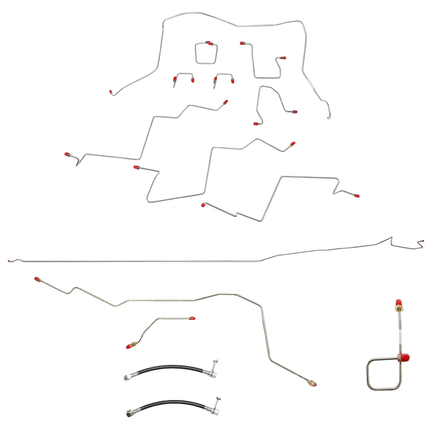 CBK0055SS- 01-02 Dodge Ram 2500, 4wd, AWABS, Reg Cab/Long Bed, Manual, Disc Complete Brake Line Kit; Stainless - SSTubes
