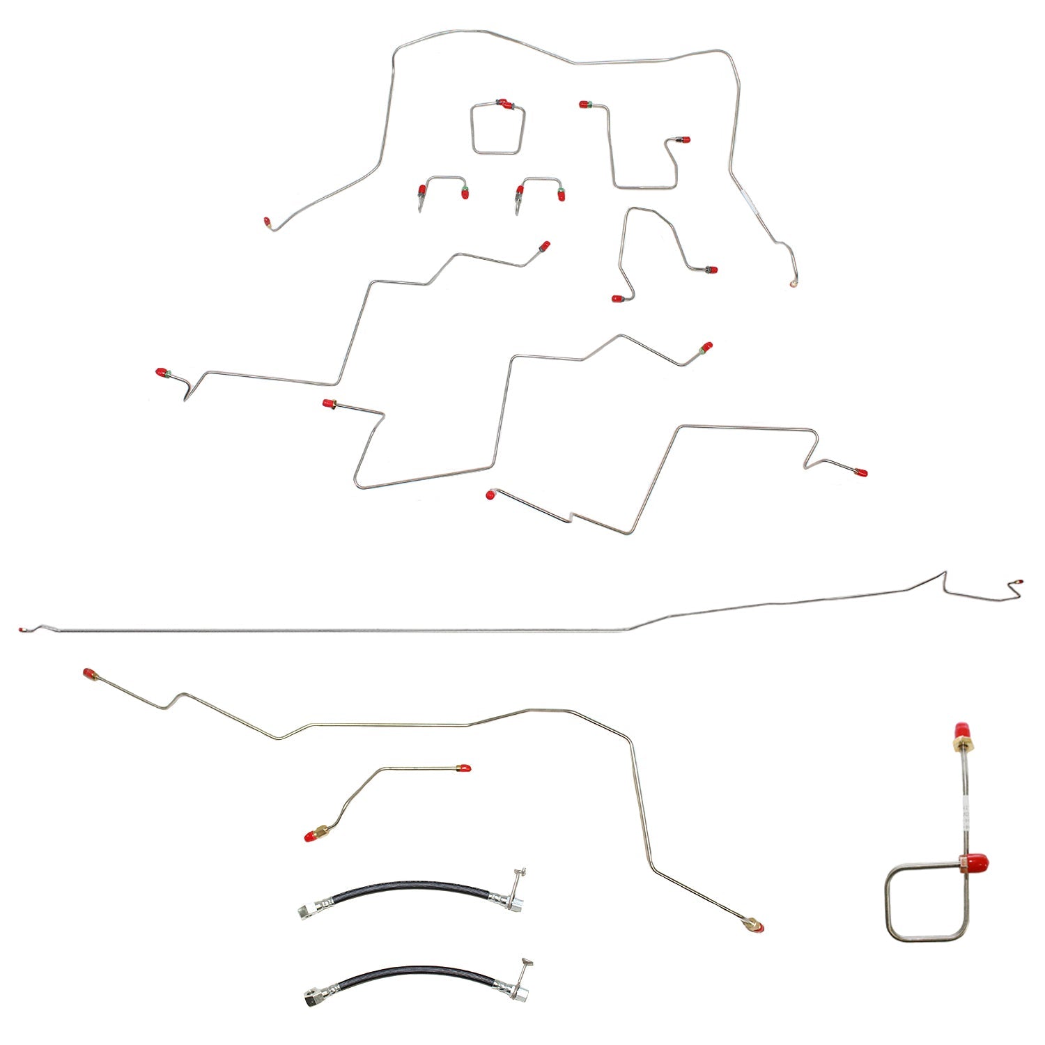 CBK0055SS- 01-02 Dodge Ram 2500, 4wd, AWABS, Reg Cab/Long Bed, Manual, Disc Complete Brake Line Kit; Stainless - SSTubes