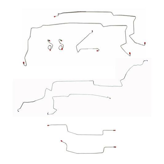 CBK0081OM- 87-93 Ford Mustang V8 w/o Sub Frame Connectors; Complete Brake Line; Steel - SSTubes