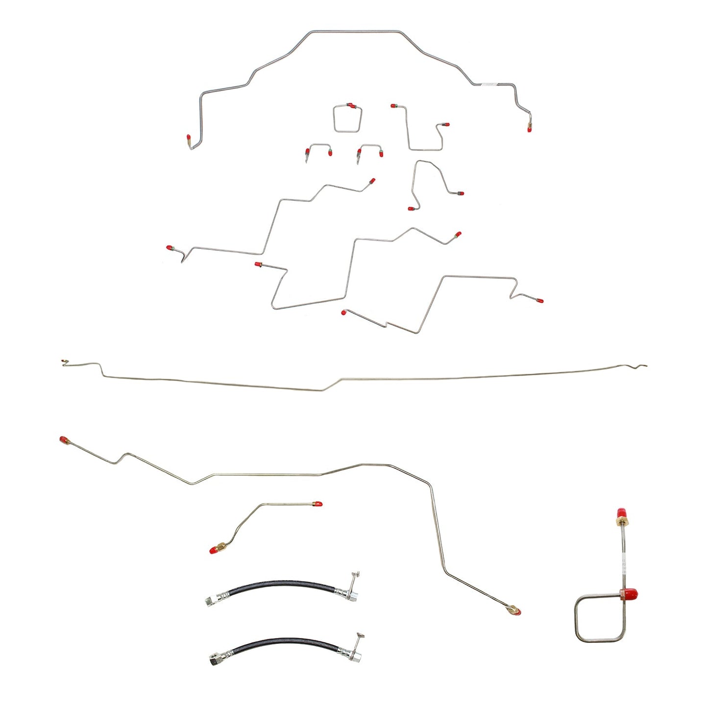 CBK0087OM- 01-02 Dodge Ram 3500 2wd, AWABS, Ext Cab/Long Bed; Complete Brake Line Kit; Steel - SSTubes