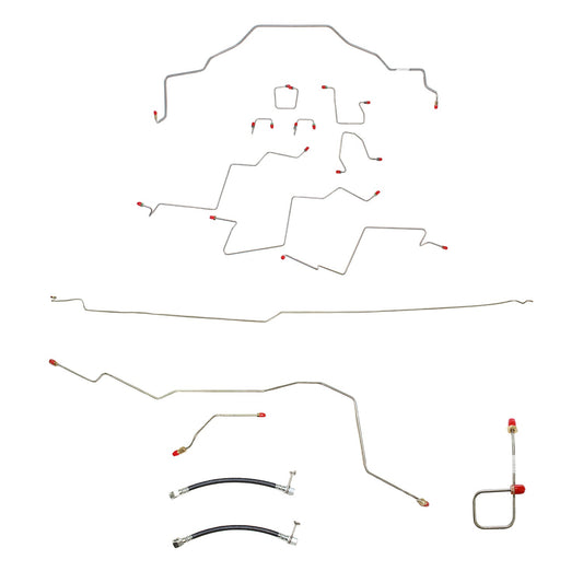 CBK0087OM- 01-02 Dodge Ram 3500 2wd, AWABS, Ext Cab/Long Bed; Complete Brake Line Kit; Steel - SSTubes