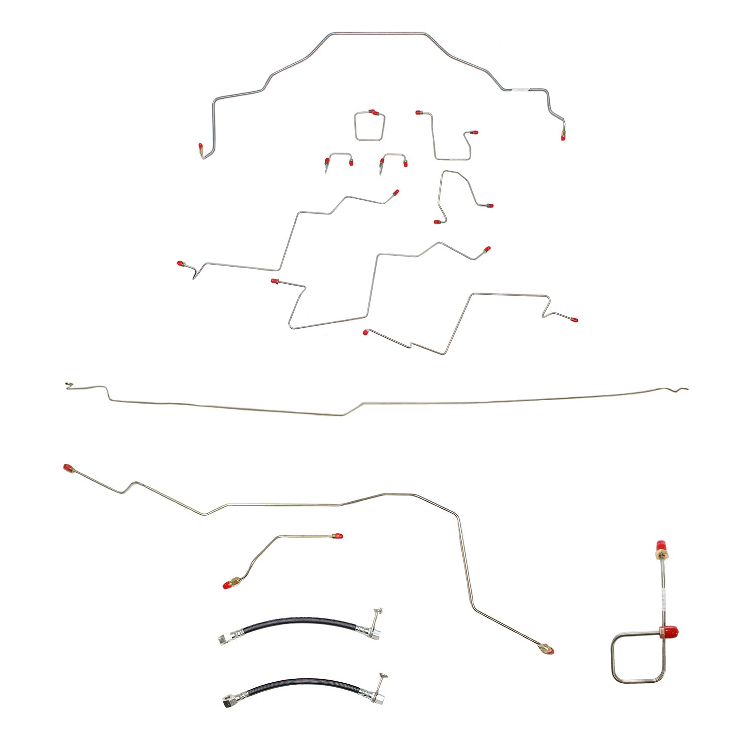 CBK0087SS- 01-02 Dodge Ram 3500 2wd, AWABS, Ext Cab/Long Bed; Complete Brake Line Kit; Stainless - SSTubes