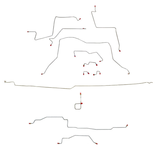 CBK0140OM - 95-97 Ram 1500, 2 WD, All ABS, Reg Cab, Long Bed Brake Line Kit; Steel - SSTubes
