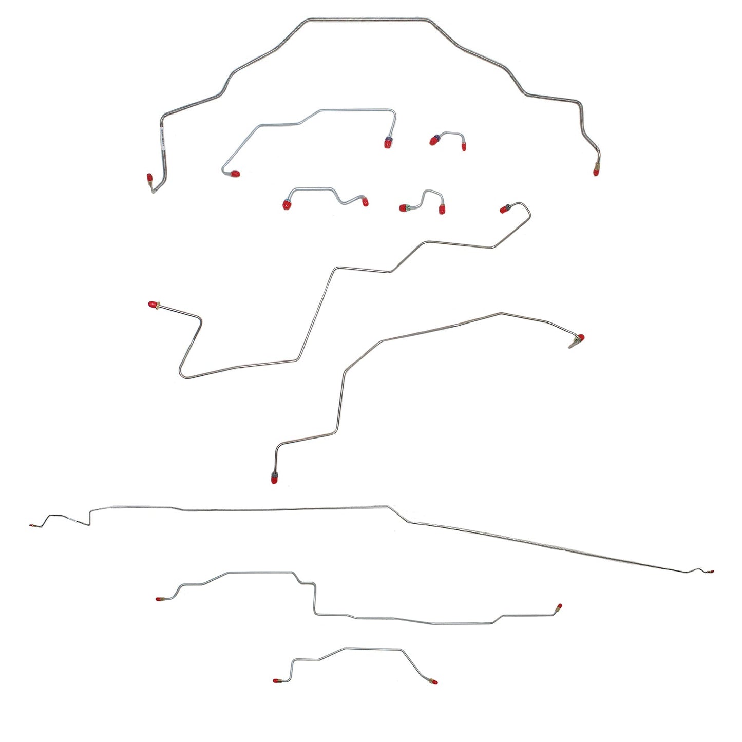 CBK0146SS - 95-97 Ram 1500, 2 WD, All ABS, Quad Cab, Short Bed Brake Line Kit; Stainless - SSTubes