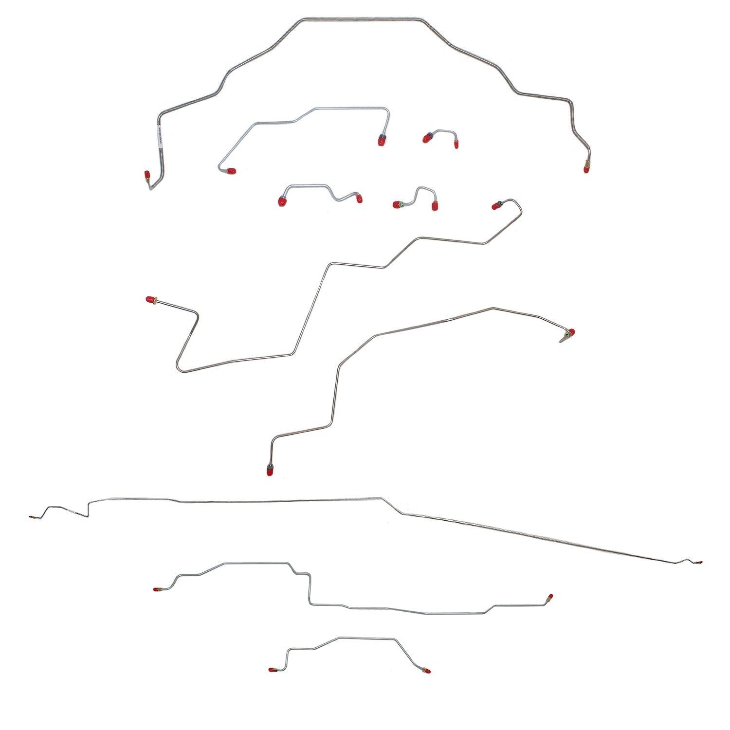 CBK0146SS - 95-97 Ram 1500, 2 WD, All ABS, Quad Cab, Short Bed Brake Line Kit; Stainless - SSTubes