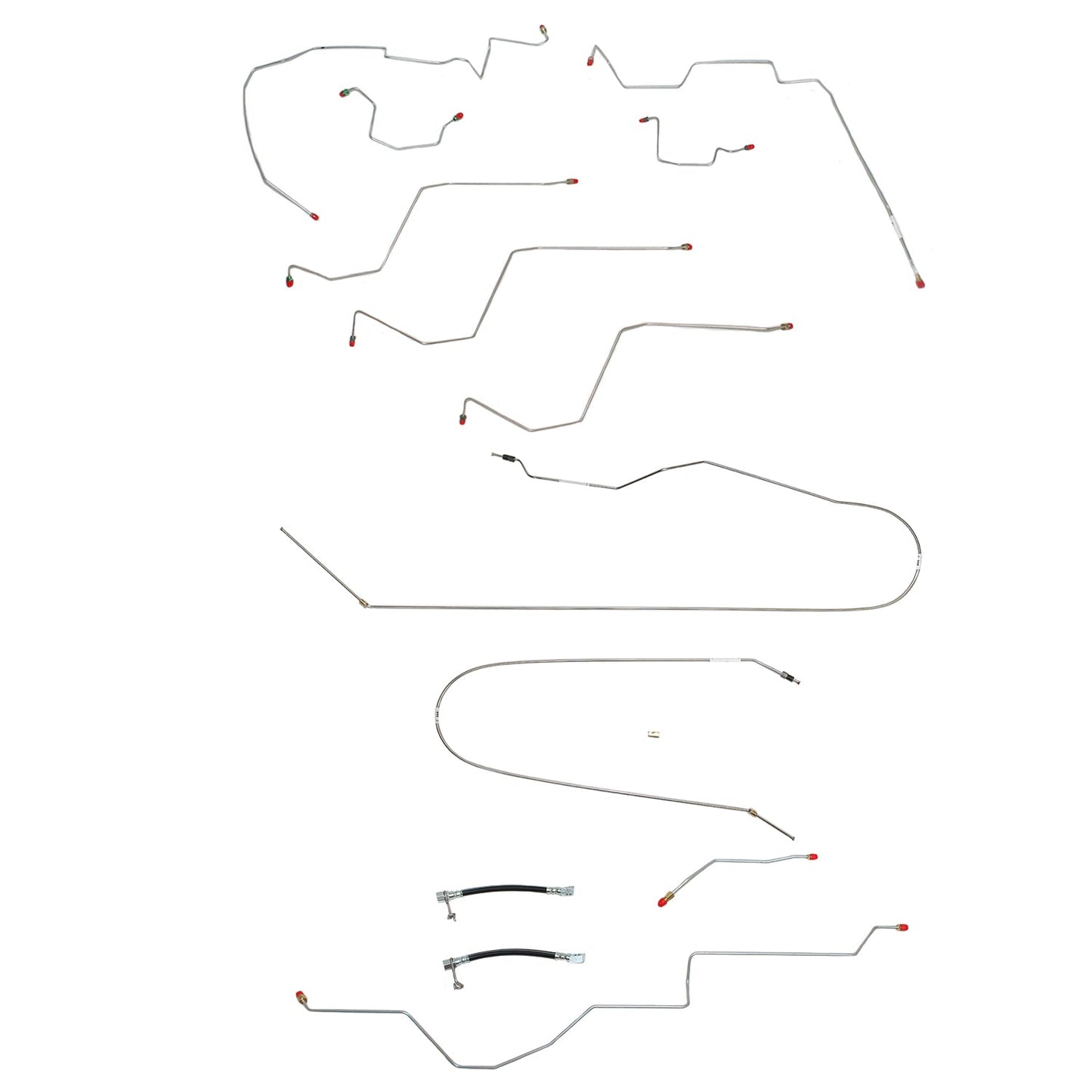 CBK0161OM - 02-05 Ram 1500; 2WD, All ABS, Quad Cab, Short Bed; Brake Line Set; Steel - SSTubes