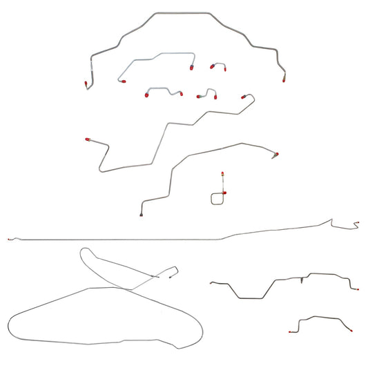 CBK0164OM - 95-97 Ram 3500, 2WD, All ABS, Ext Cab w/ Long Bed; Complete Brake Line Kit; Steel - SSTubes