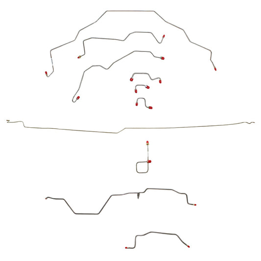 CBK0165OM- 95-97 Ram 2500, 2 WD, All ABS, Quad Cab, Long Bed Brake Line Kit; Steel - SSTubes