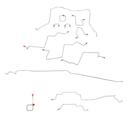 CBK0166OM - 98-01 Ram 2500 Auto 4 WD All ABS Ext Cab/Short Bed; Brake Line Kit; Steel - SSTubes