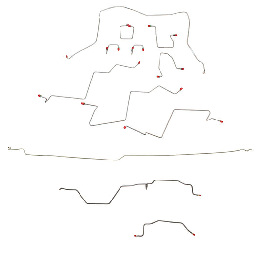 CBK0197SS - 98-01 RAM 1500, 4WD, ALL ABS, QUAD CAB, LONG BED BRAKE LINE KIT; STAINLESS - SSTubes