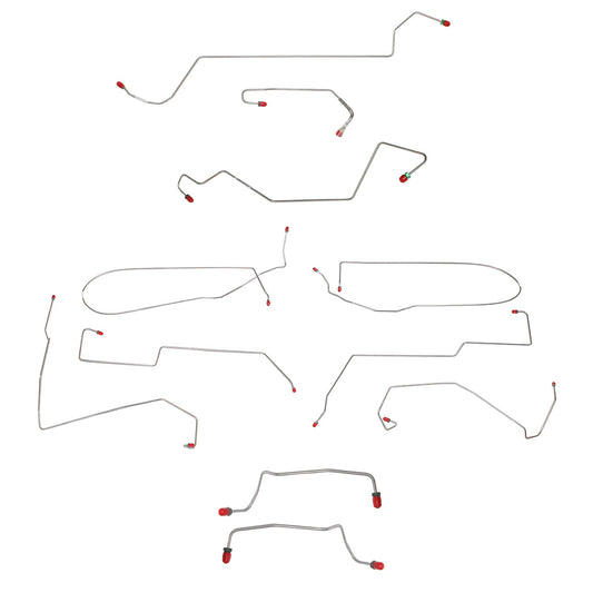 CBK0209OM - 00-07 Focus, No TC, Rear Drum, non-ABS; Complete Brake Line Kit; Steel - SSTubes