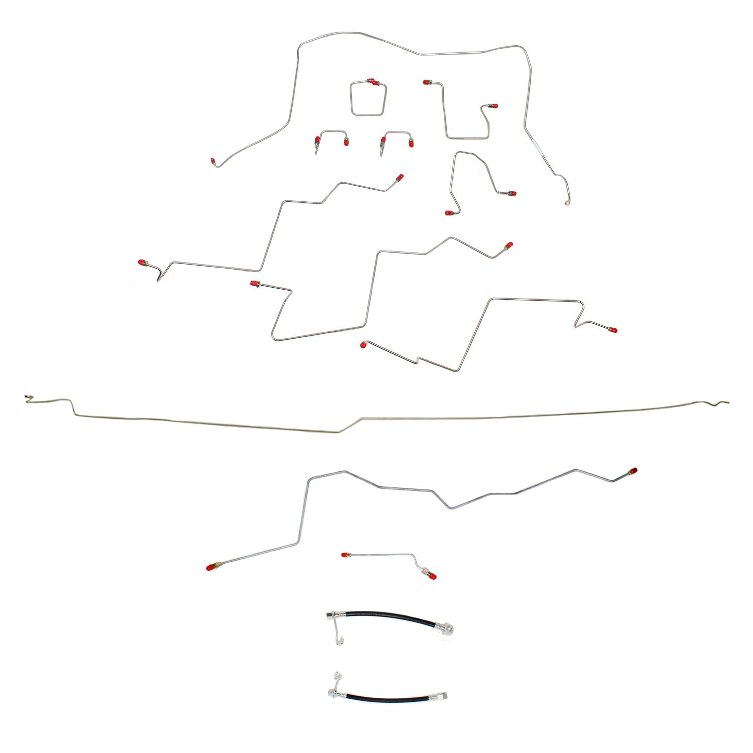 CBK0232SS- 01-02 Ram 2500 4wd, Automatic Trans, AWABS, Ext Cab/Long Bed; Complete Brake Line; Stainless - SSTubes