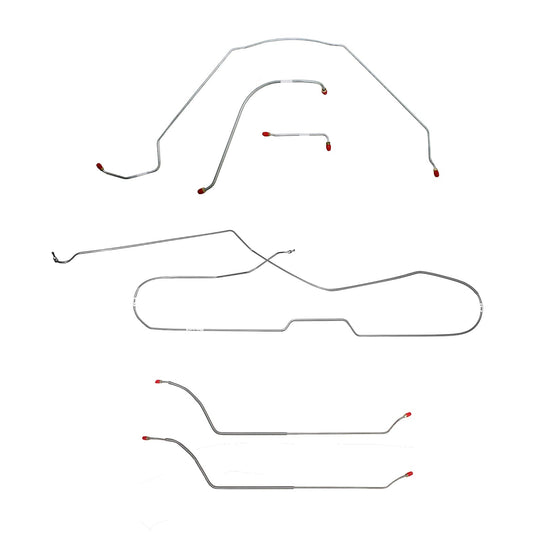 CBK0263SS- 64 Chevy Malibu Hardtop with Power Drum Brakes, Complete Brake Line Kit; Stainless - SSTubes