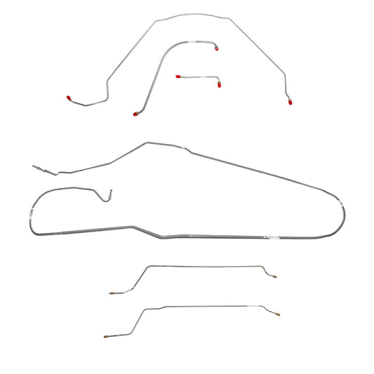 CBK0274SS- 66 Chevy Malibu/ Chevelle Convertible with Z-16 or Super Sport and Power Drum Brakes, Complete Brake Line Kit; Stainless - SSTubes