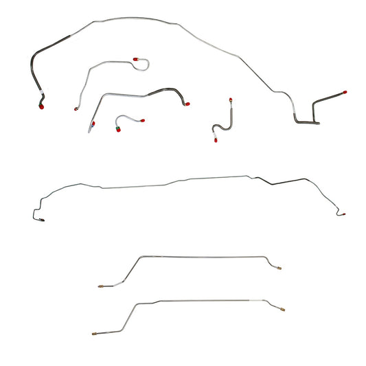 CBK0279SS- 67 Chevy Malibu/ Chevelle Convertible non Super Sport with Power Drum Brakes, Complete Brake Line Kit; Stainless - SSTubes
