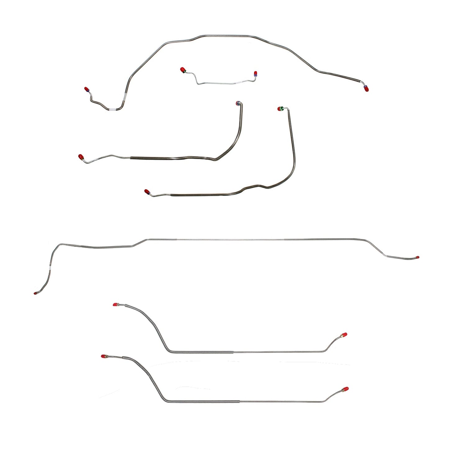 CBK0296SS- 69 Chevy Malibu/ Chevelle Convertible with Power Drum Brakes, Complete Brake Line Kit; Stainless - SSTubes