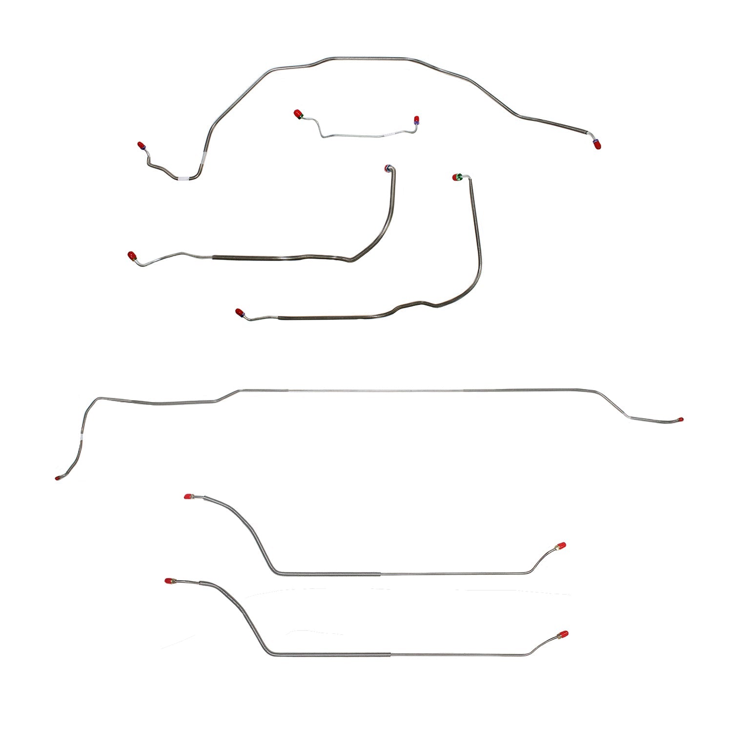 CBK0296SS- 69 Chevy Malibu/ Chevelle Convertible with Power Drum Brakes, Complete Brake Line Kit; Stainless - SSTubes