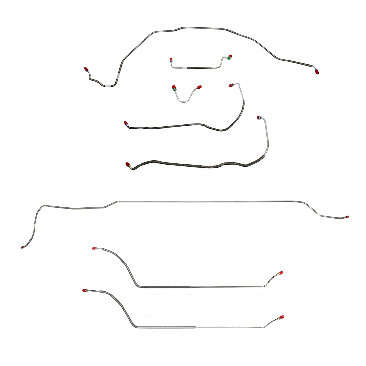 CBK0298SS- 69 Chevy Malibu/ Chevelle Convertible with Manual Disc Brakes, Complete Brake Line Kit; Stainless - SSTubes