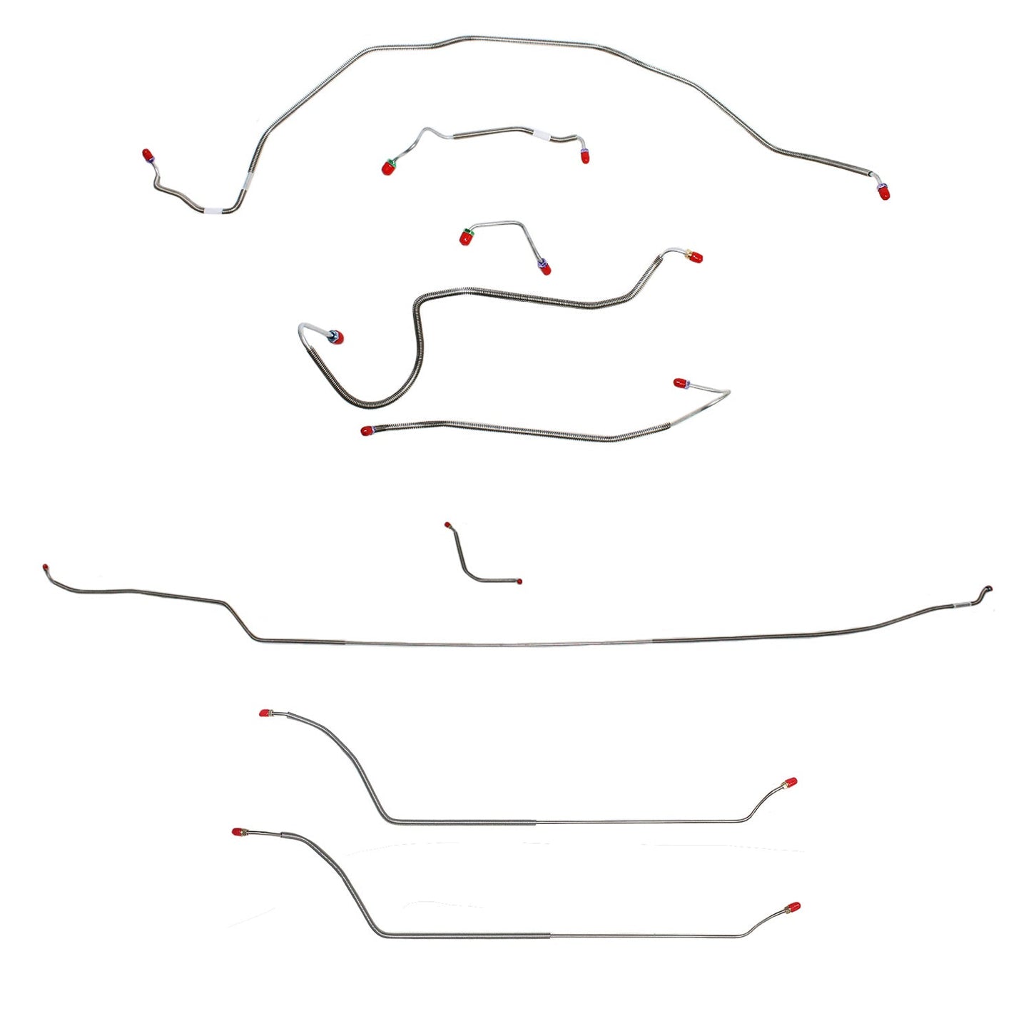 CBK0303SS- 70 Chevy Malibu/ Chevelle Convertible with Manual Disc Brakes, Complete Brake Line Kit; Stainless - SSTubes