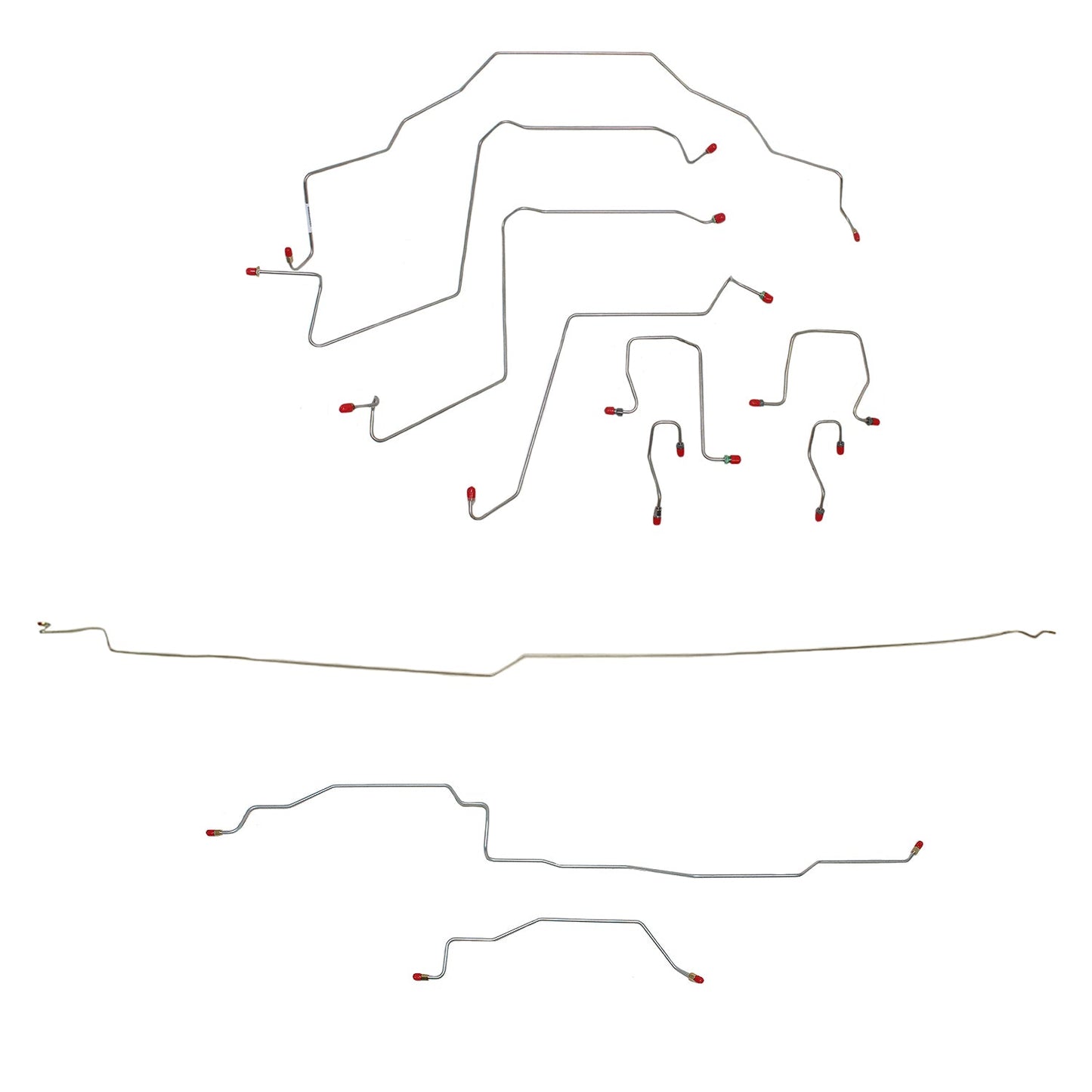 CBK0203SS - 98-01 RAM 1500, 2WD, REAR ABS, QUAD CAB, LONG BED BRAKE LINE KIT; STAINLESS - SSTubes