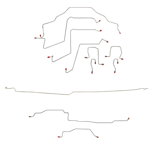 CBK0203OM - 98-01 RAM 1500, 2WD, REAR ABS, QUAD CAB, LONG BED BRAKE LINE KIT; STEEL - SSTubes