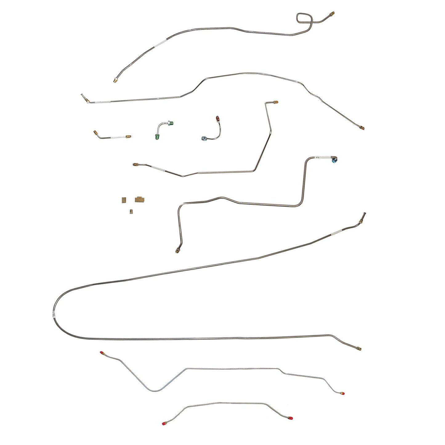 CBK0368SS- 67-70 Chevy C10 Short Bed, Coil Spring Suspension, Power Disc Brake Line Conversion Kit; Stainless - SSTubes