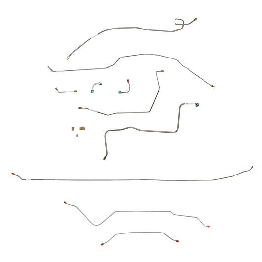 CBK0369SS- 67-70 Chevy C10 Long Bed, Coil Spring Suspension, Power Disc Brake Line Conversion Kit; Stainless - SSTubes