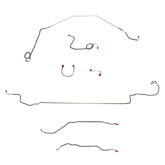 CBK0409SS - 1971-73 Chevy Nova w/ Power Drum Brakes, Rear Drum; Complete Brake Line Kit; Stainless