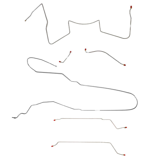 CBK0438SS - 1964-65 Pontiac LeMans / GTO, w/ Power Drum, Convertible; Complete Brake Line Kit; Stainless - SSTubes
