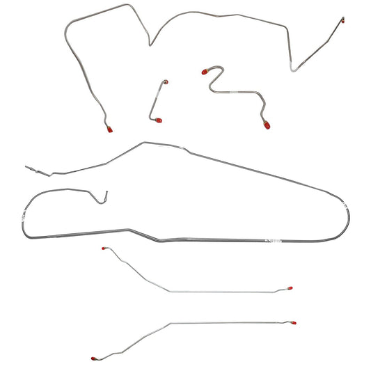 CBK0439SS - 1966 Pontiac LeMans / GTO, w/ Manual Drum, Convertible; Complete Brake Line Kit; Stainless - SSTubes